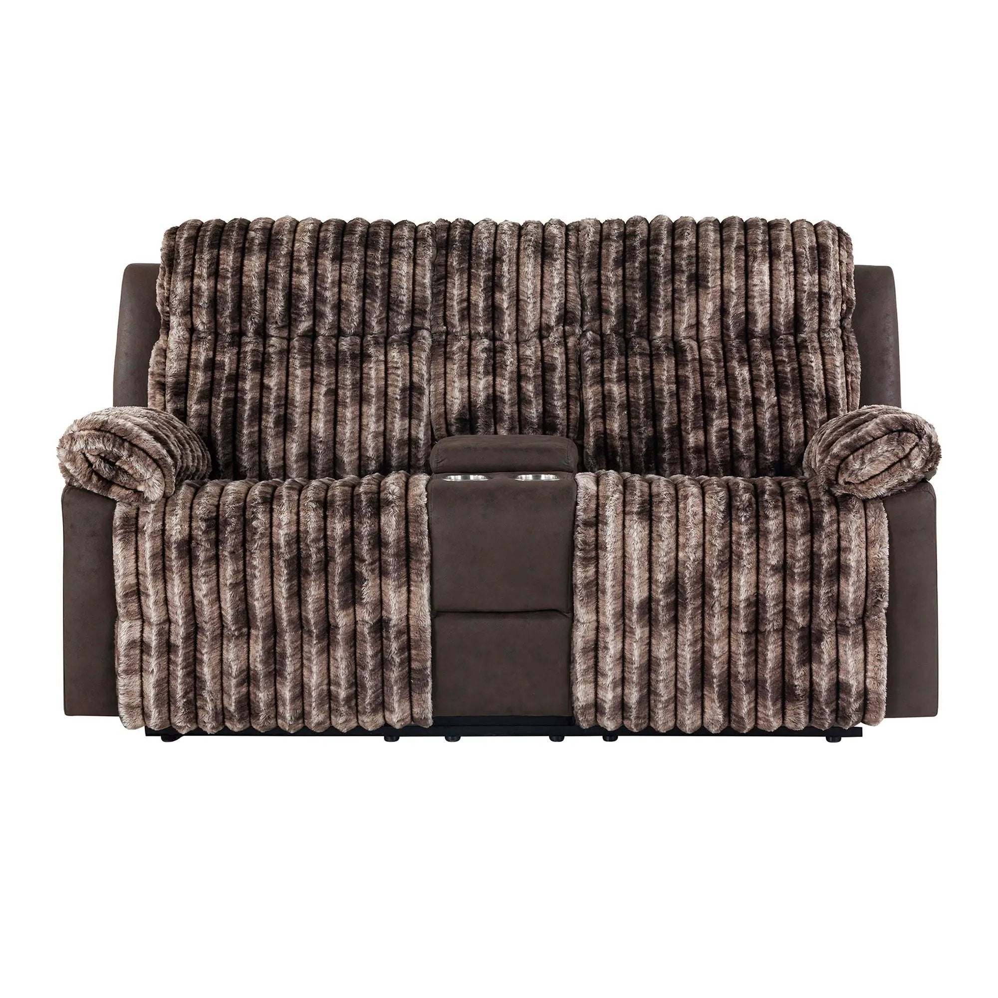 Bruni - Console Reclining Loveseat With Manual Recline by HouseOfZazla