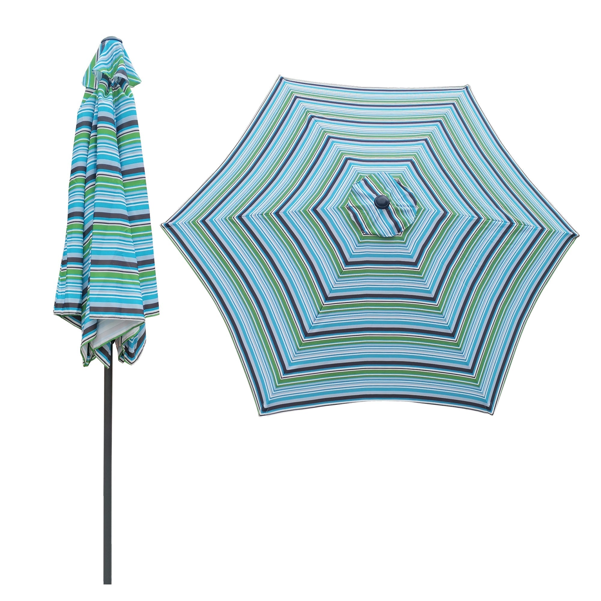 9FT Umbrella Blue Stripes by HouseOfZazla