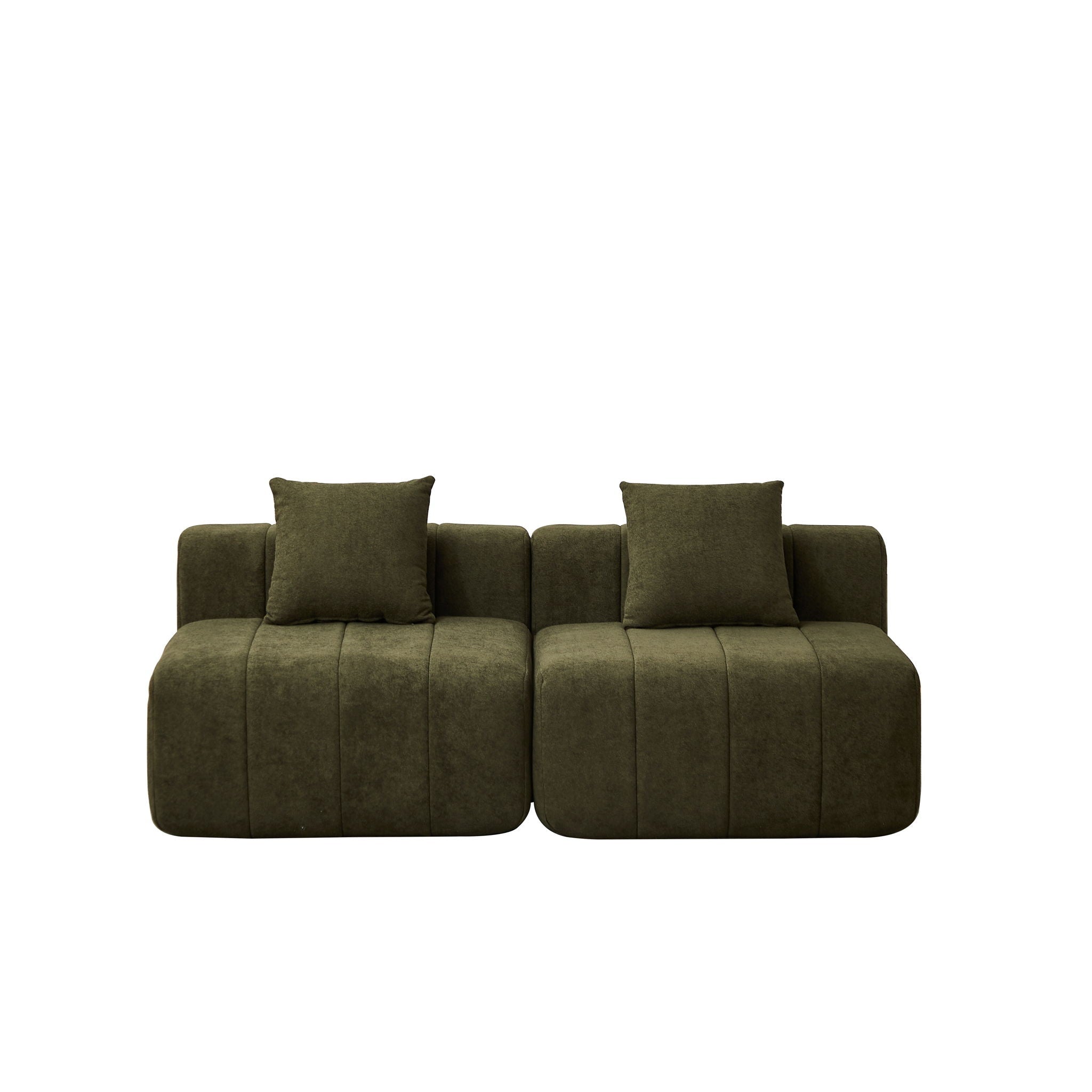 Modular Sectional Sofa With 2 Pillows, Symmetrical Design by HouseOfZazla