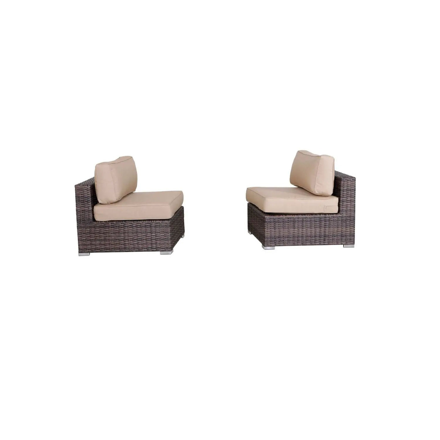 Wide Armless Outdoor Chairs With Cushions (Set of 2) by HouseOfZazla