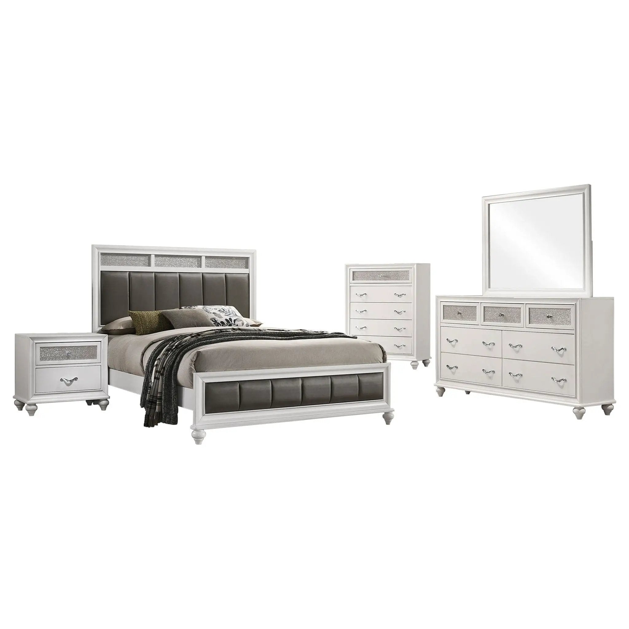 Barzini 5-piece Queen Bedroom Set White by Unique Piece Furniture