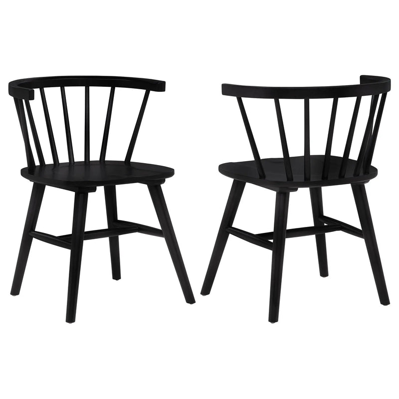 Jeffries Windsor Wood Dining Side Chair Black (Set of 2) by Unique Piece Furniture
