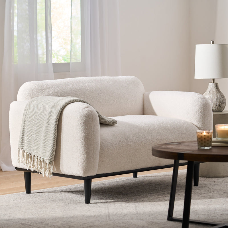 Bouclé Fabric Loveseat Sofa - 50 Inch by HouseOfZazla