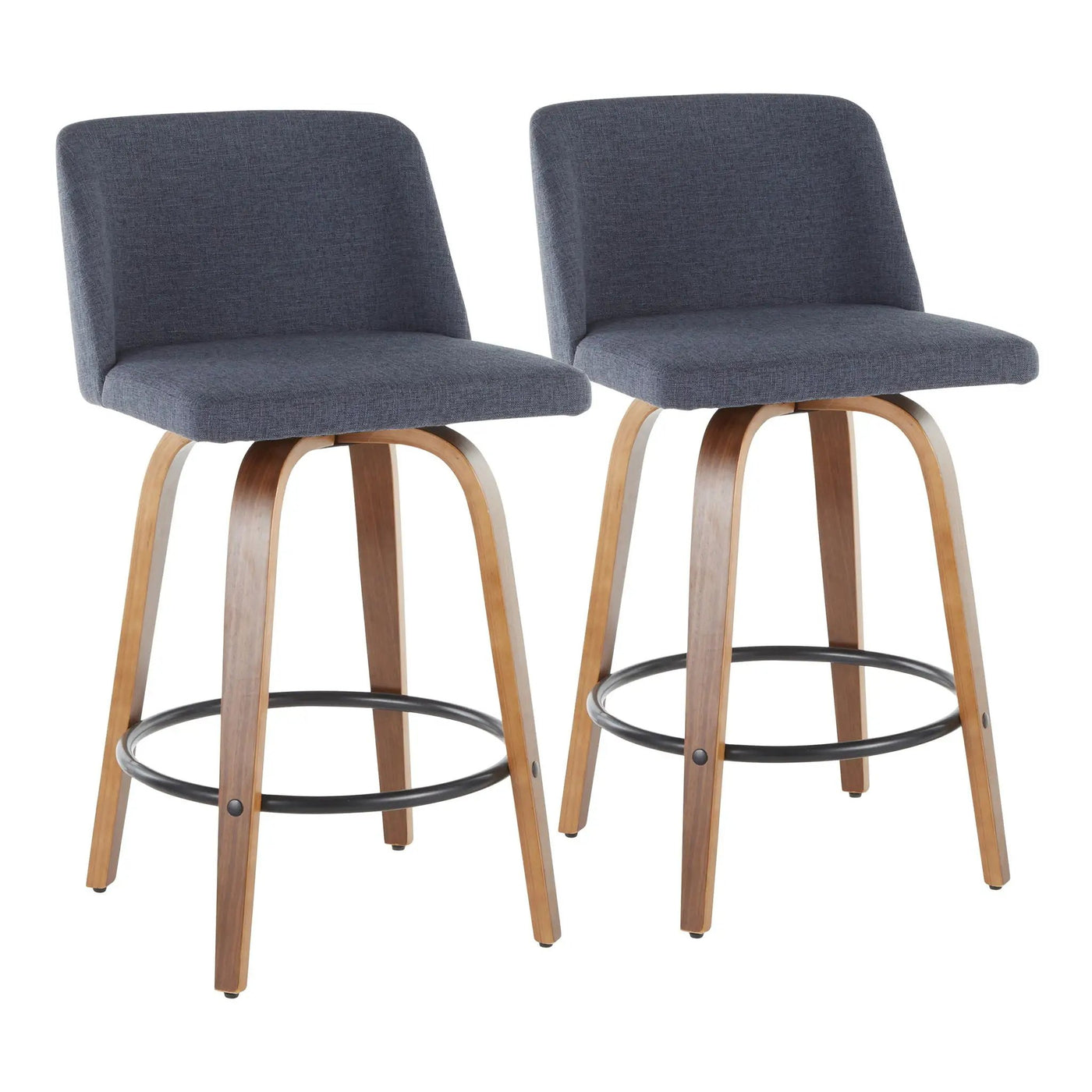 Toriano - Mid Century Modern, Counter Stool (Set of 2) by HouseOfZazla