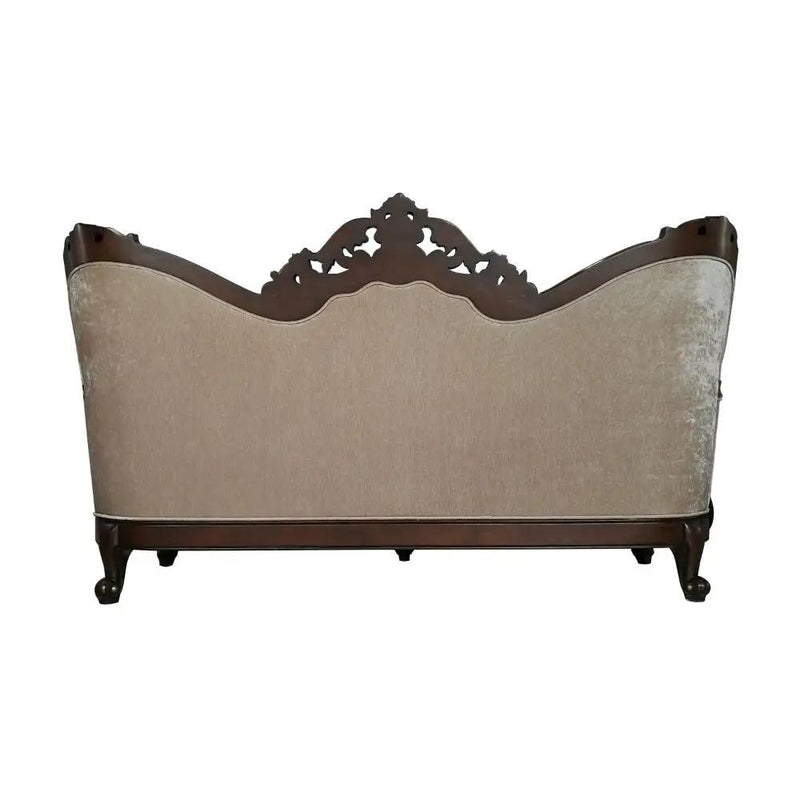 Devayne - Sofa With 6 Pillows (Same Lv01582) - Pattern Fabric & Dark Walnut by Unique Piece Furniture
