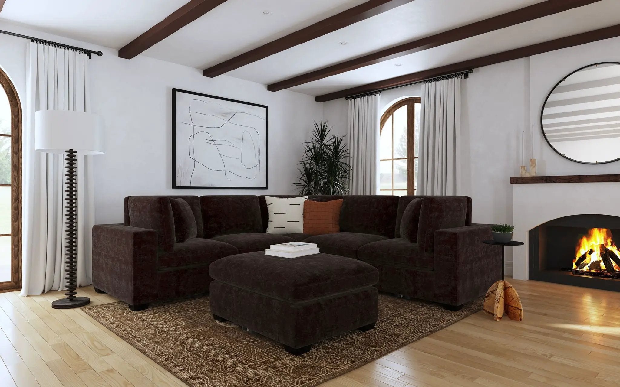 Lakeview 6-piece Upholstered Modular Sectional Chocolate by Unique Piece Furniture