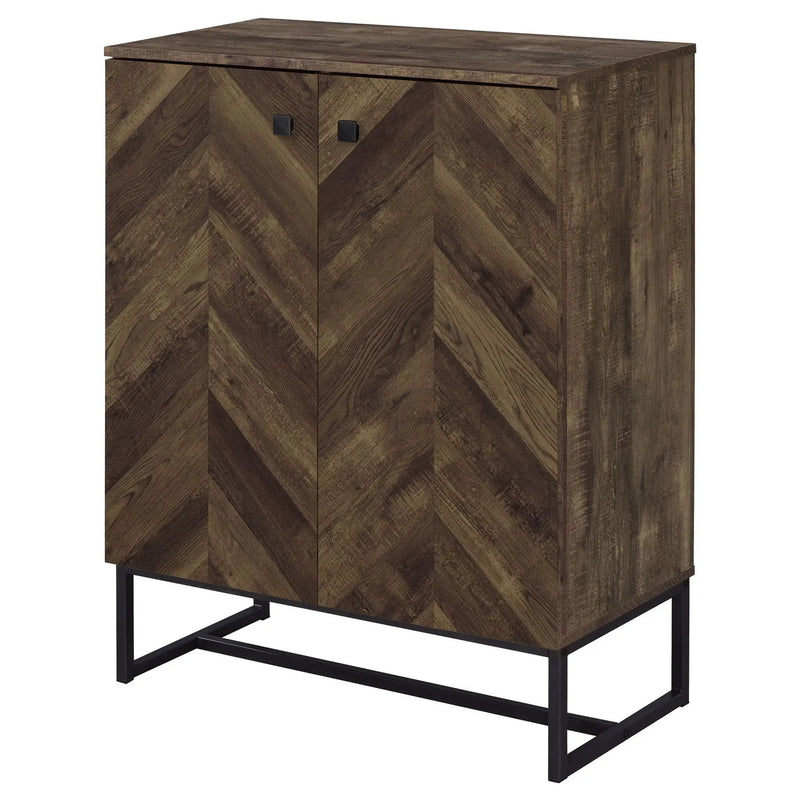 Carolyn 2-door Engineered Wood Accent Cabinet Rustic Oak by Unique Piece Furniture