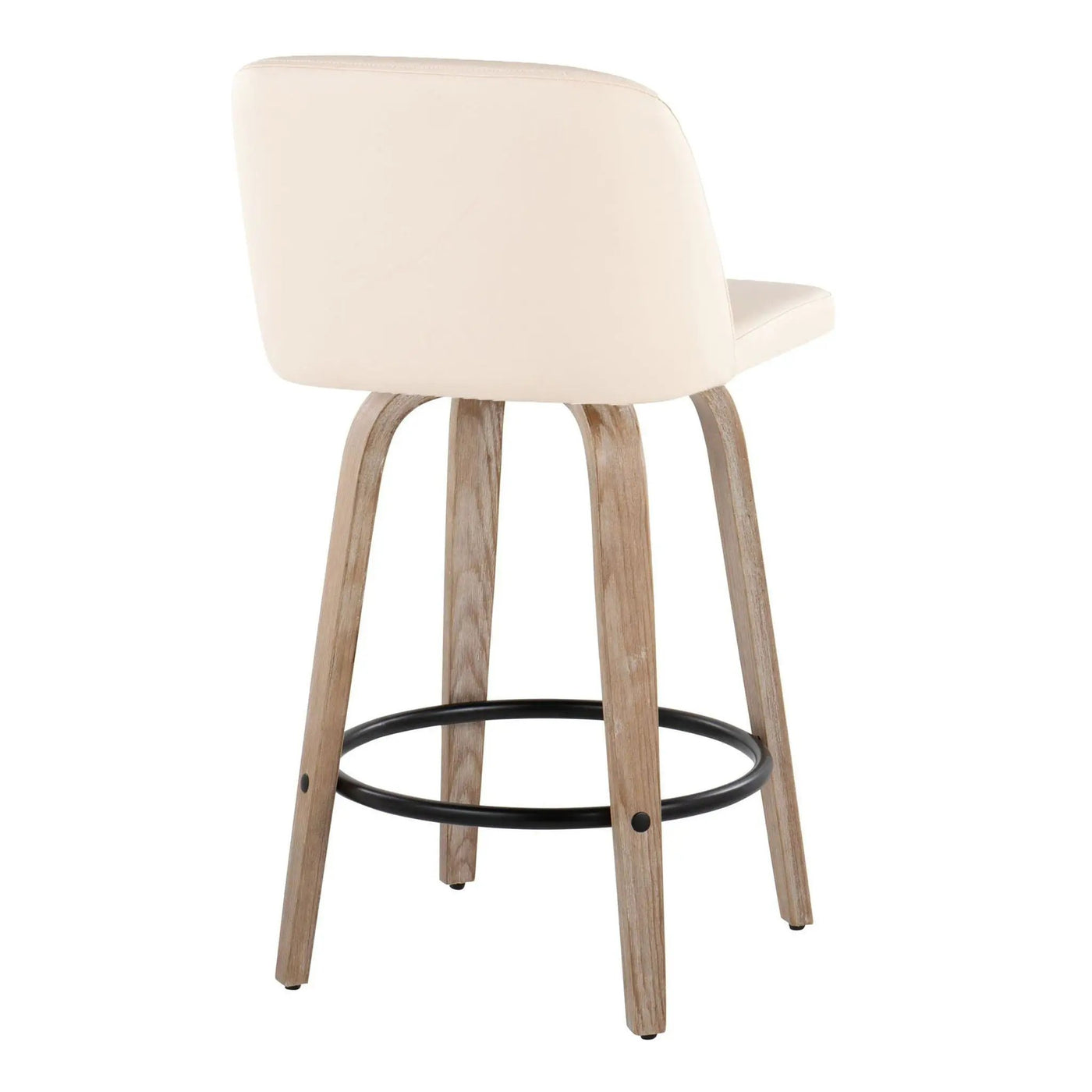 Toriano - Contemporary Fixed-Height Counter Stool & Swivel With Round Footrest (Set of 2) by HouseOfZazla