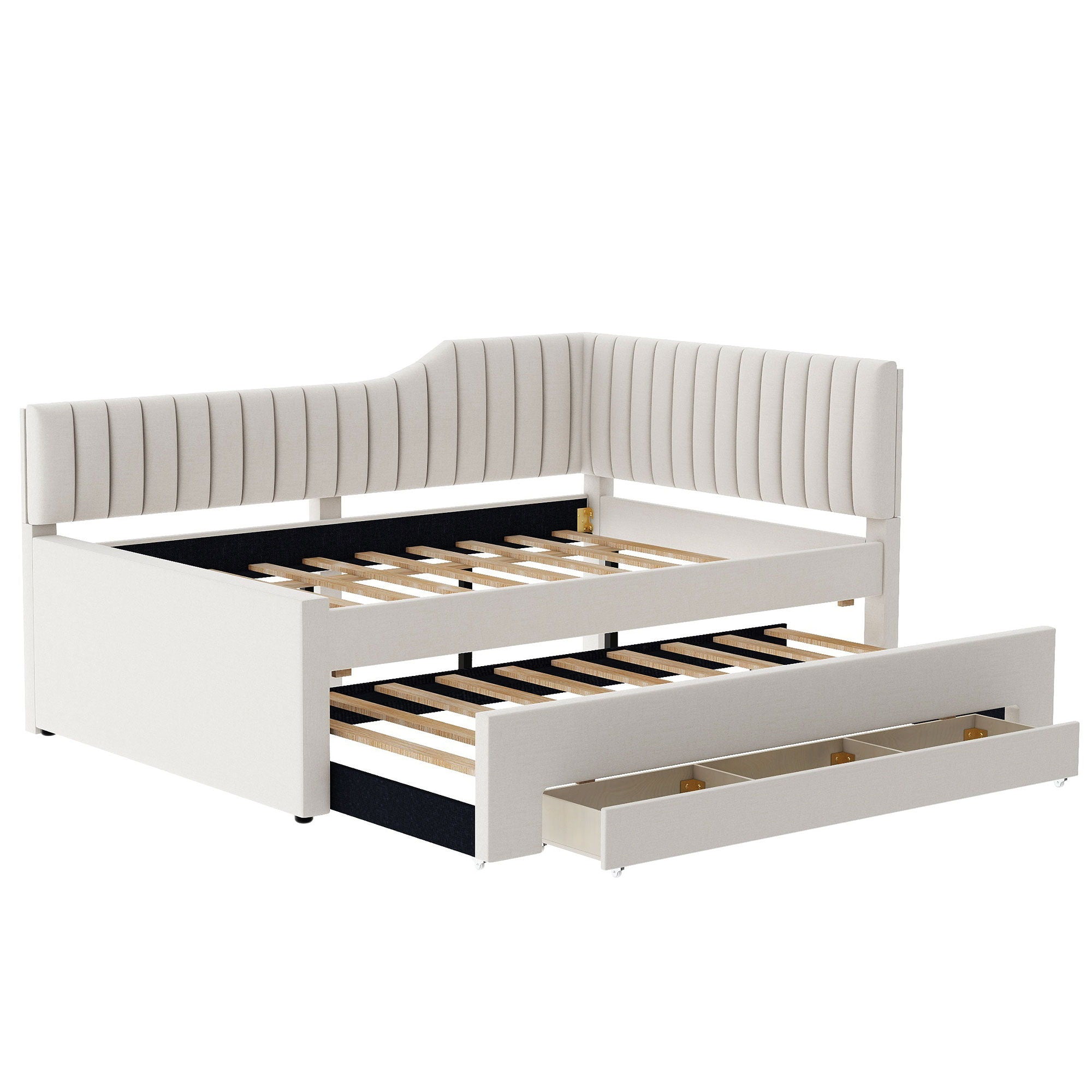 Upholstered Daybed With Trundle And 3 Drawers by HouseOfZazla