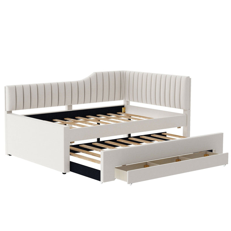 Upholstered Daybed With Trundle And 3 Drawers by HouseOfZazla