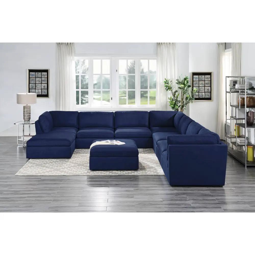 Crosby - Modular Armless Chair - Blue Fabric by Unique Piece Furniture