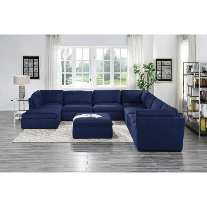 Crosby - Modular Armless Chair - Blue Fabric by Unique Piece Furniture