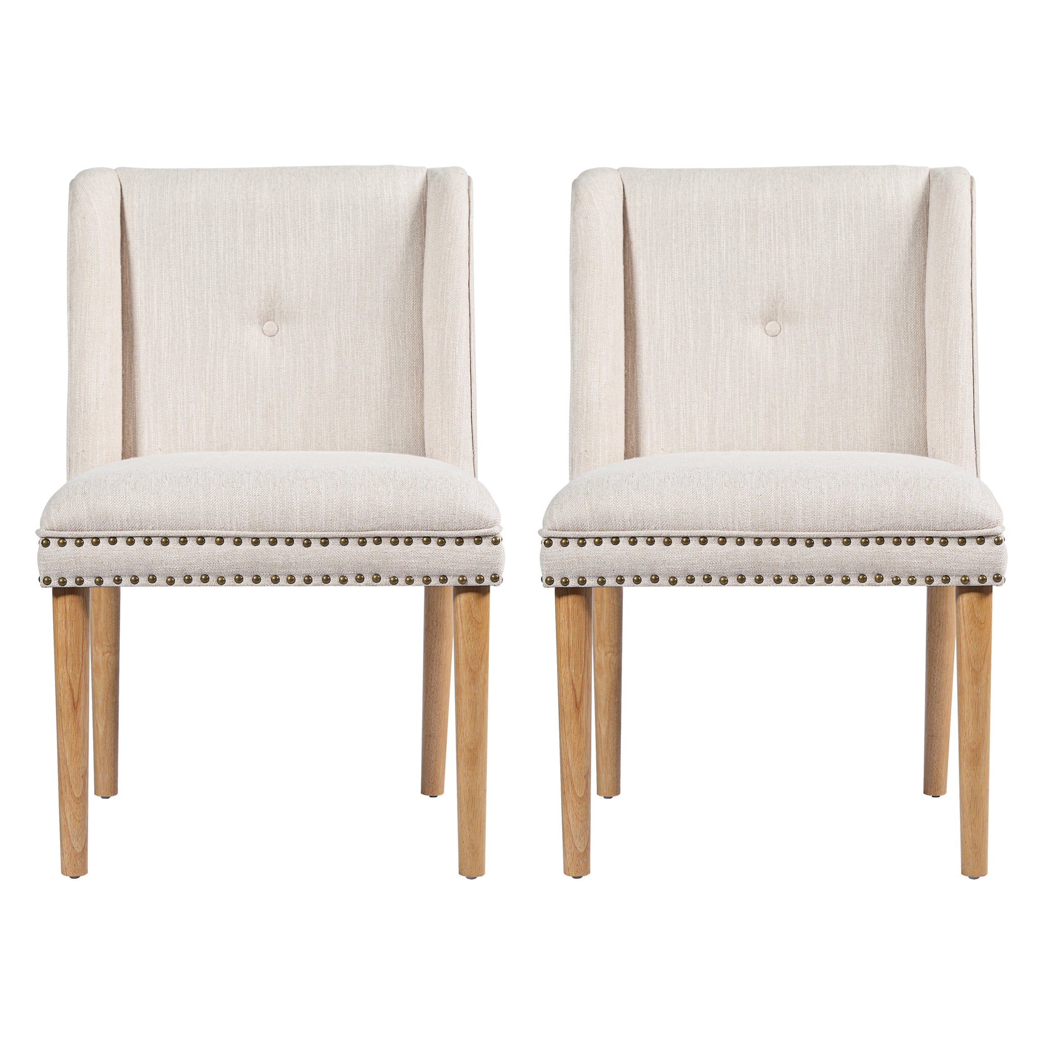 Light Luxury Rivet Upholstered Dining Chair Set of 2 by HouseOfZazla