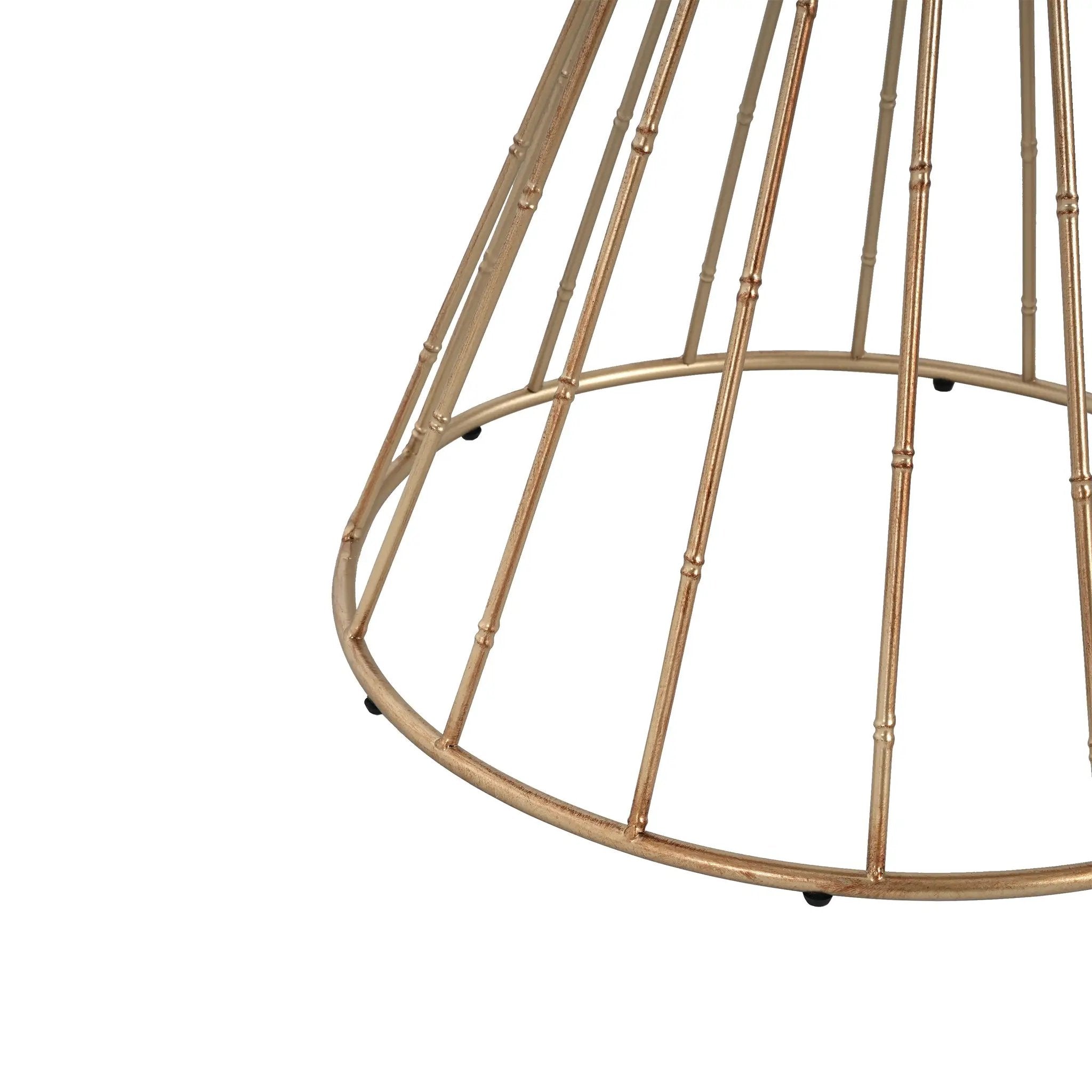 Hollow Edge Retro Art Pine Side Table with Antique Gold and Natural Color by HouseOfZazla