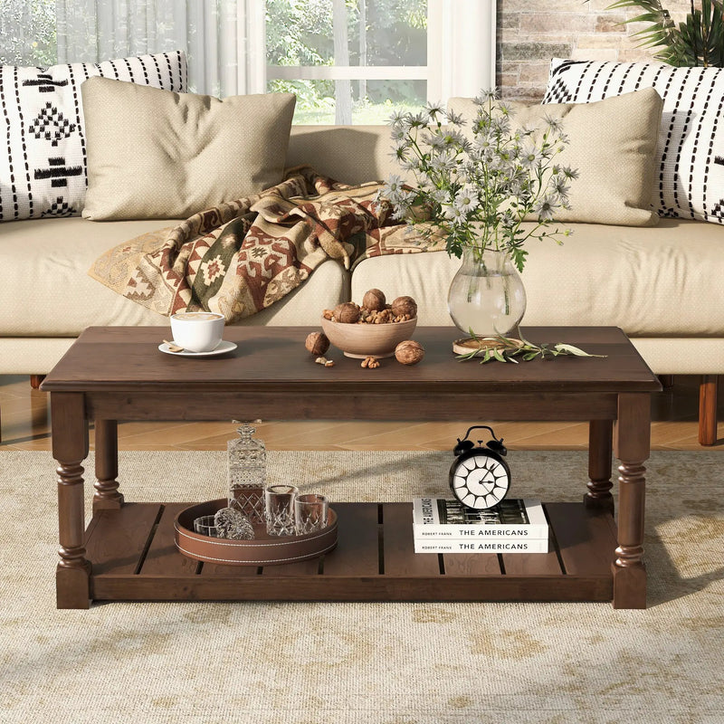 Vibe Haus Farmhouse Wooden Coffee Table by HouseOfZazla