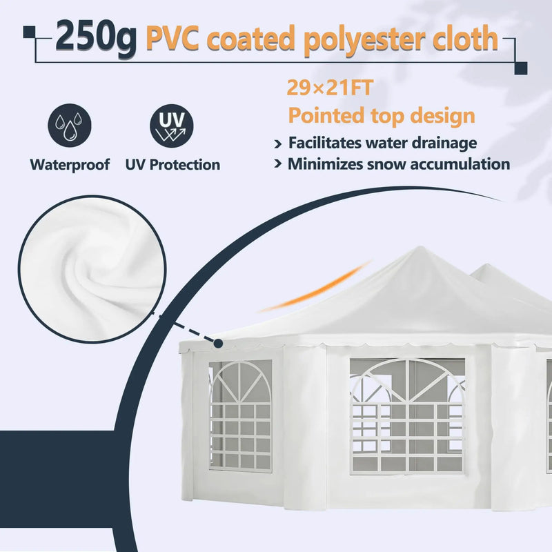 [29X21FT] Extra-Large Heavy-Duty Outdoor Waterproof Party, Wedding Tent With Steel Frame (SAK53821) by SAKSBY WHOLESALE
