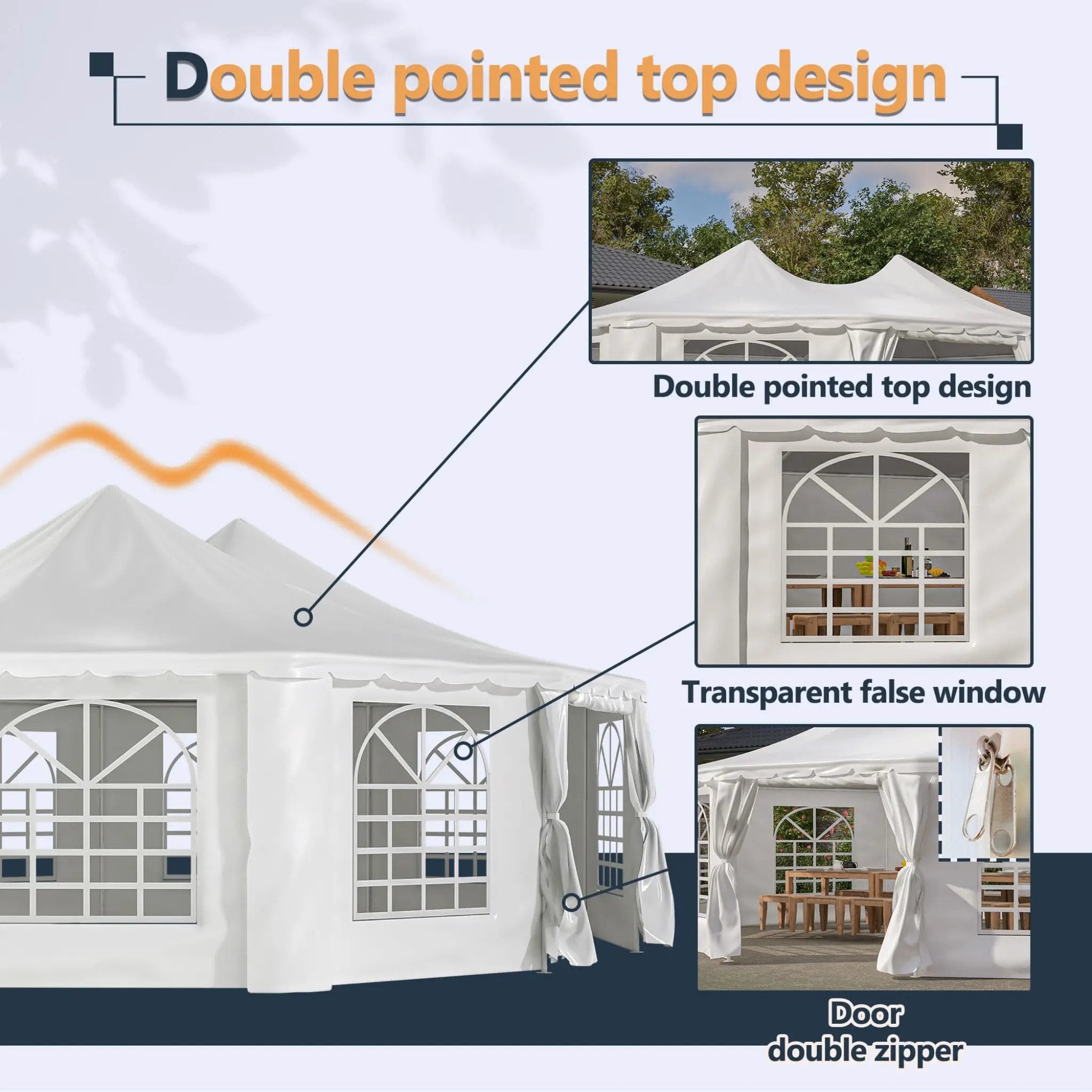 [29X21FT] Extra-Large Heavy-Duty Outdoor Waterproof Party, Wedding Tent With Steel Frame (SAK53821) by SAKSBY WHOLESALE
