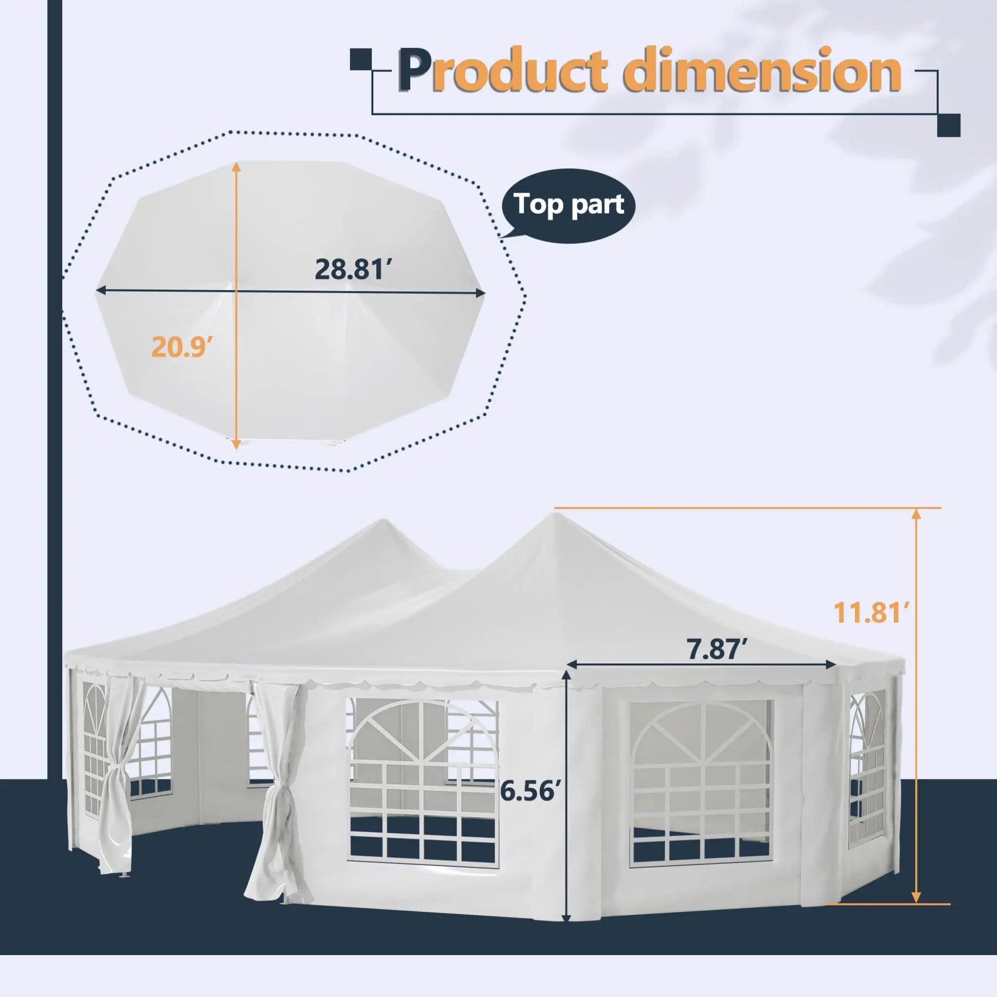 [29X21FT] Extra-Large Heavy-Duty Outdoor Waterproof Party, Wedding Tent With Steel Frame (SAK53821) by SAKSBY WHOLESALE
