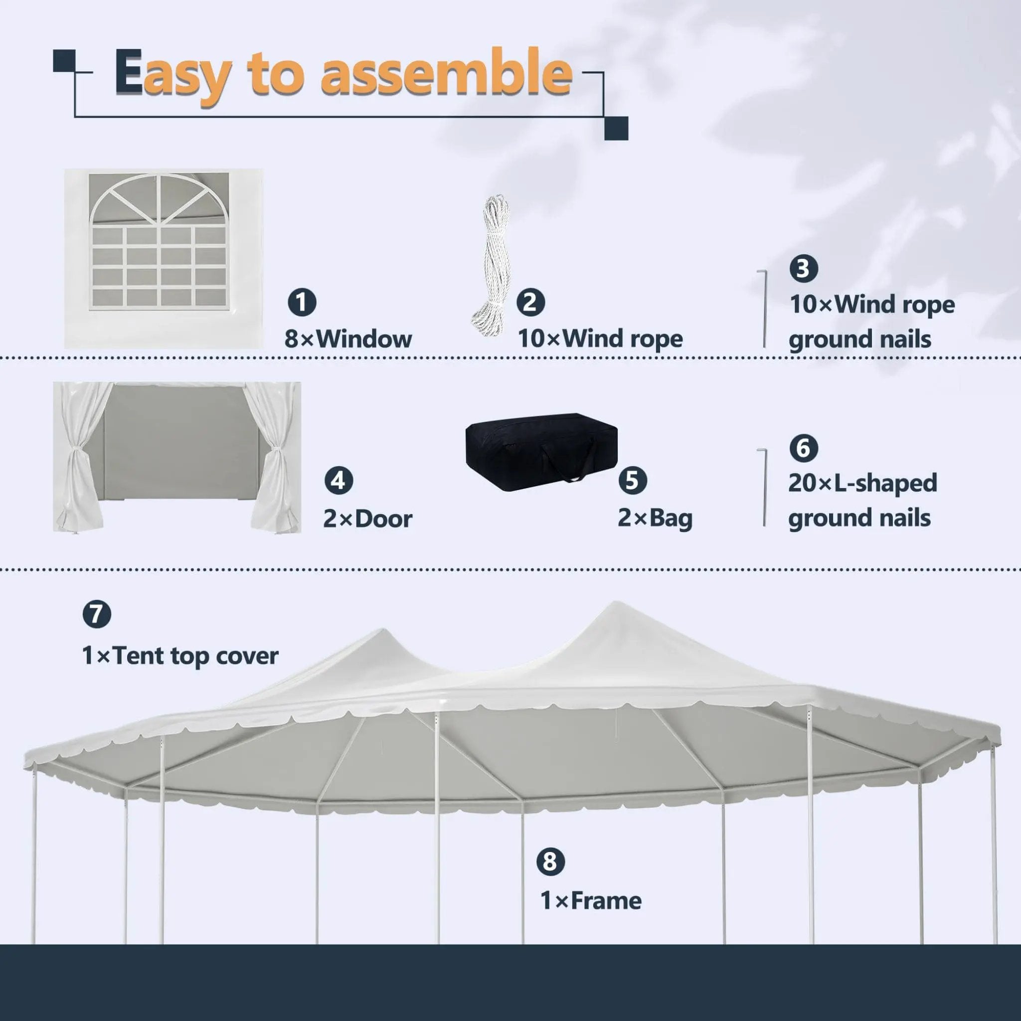 [29X21FT] Extra-Large Heavy-Duty Outdoor Waterproof Party, Wedding Tent With Steel Frame (SAK53821) by SAKSBY WHOLESALE