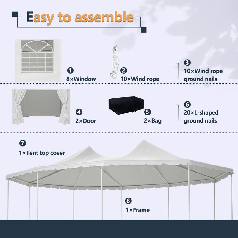[29X21FT] Extra-Large Heavy-Duty Outdoor Waterproof Party, Wedding Tent With Steel Frame (SAK53821) by SAKSBY WHOLESALE