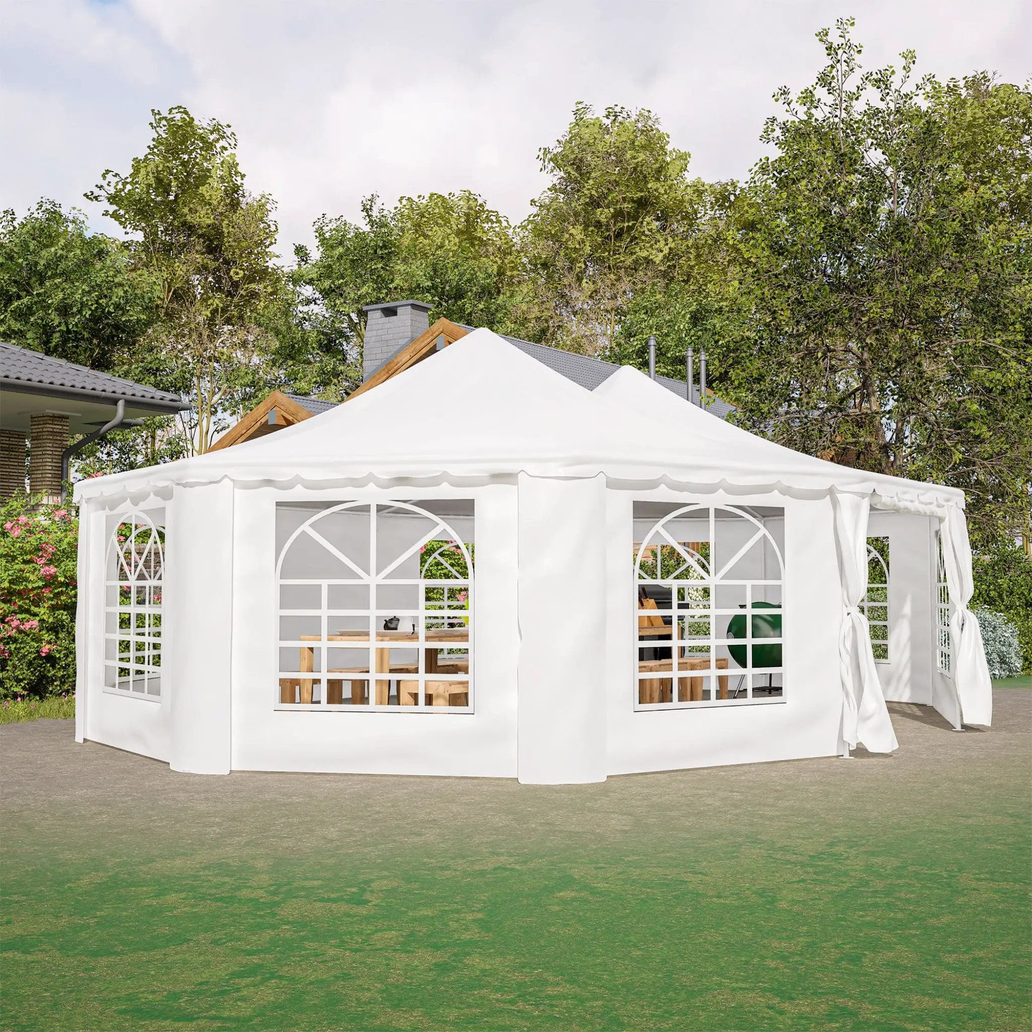 [29X21FT] Extra-Large Heavy-Duty Outdoor Waterproof Party, Wedding Tent With Steel Frame (SAK53821) by SAKSBY WHOLESALE