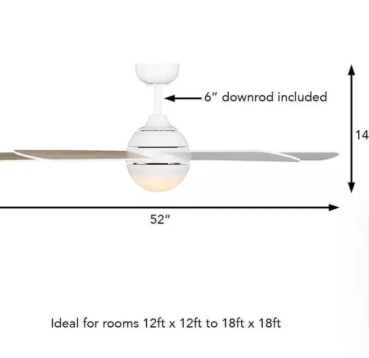 Hampton Bay Morland 52 in. Smart Indoor/Covered Outdoor Matte White Ceiling Fan with Remote and Integrated LED Powered by Hubspace by Selzalot
