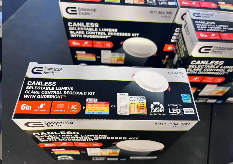 Brand New Commercial Electric Elite Series 6 in. LED DuoBright, 3-Level Lumen Select, Baffle Canless Recessed Light, Adjustable CCT by Selzalot
