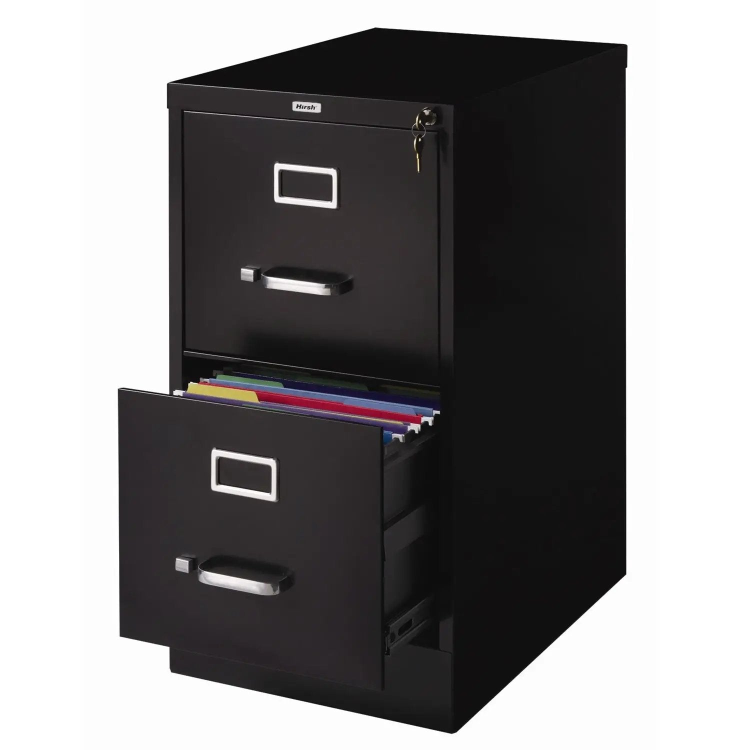 2-Drawer Vertical Filing File Cabinet with Lock in Black Metal by HomePacific
