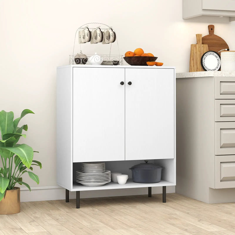 2-Door Sideboard Buffet Cabinet Kitchen with Adjustable Shelf-White by DirectDeals