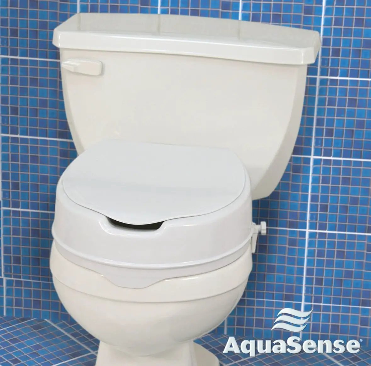 Drive Medical 770-626 AquaSense Raised Toilet Seat with Lid, Standard Seat, White by Selzalot