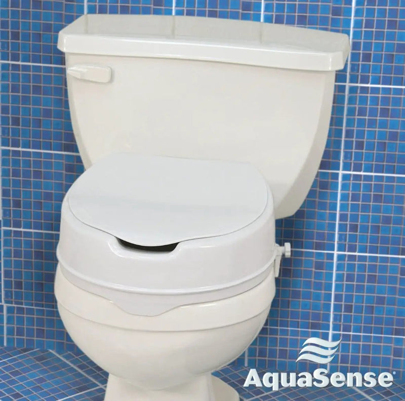 Drive Medical 770-626 AquaSense Raised Toilet Seat with Lid, Standard Seat, White by Selzalot
