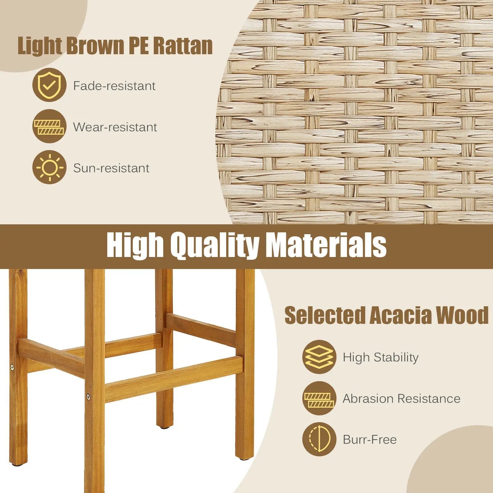 Patio Wood Bar Stools Set of 2/4 by DirectDeals