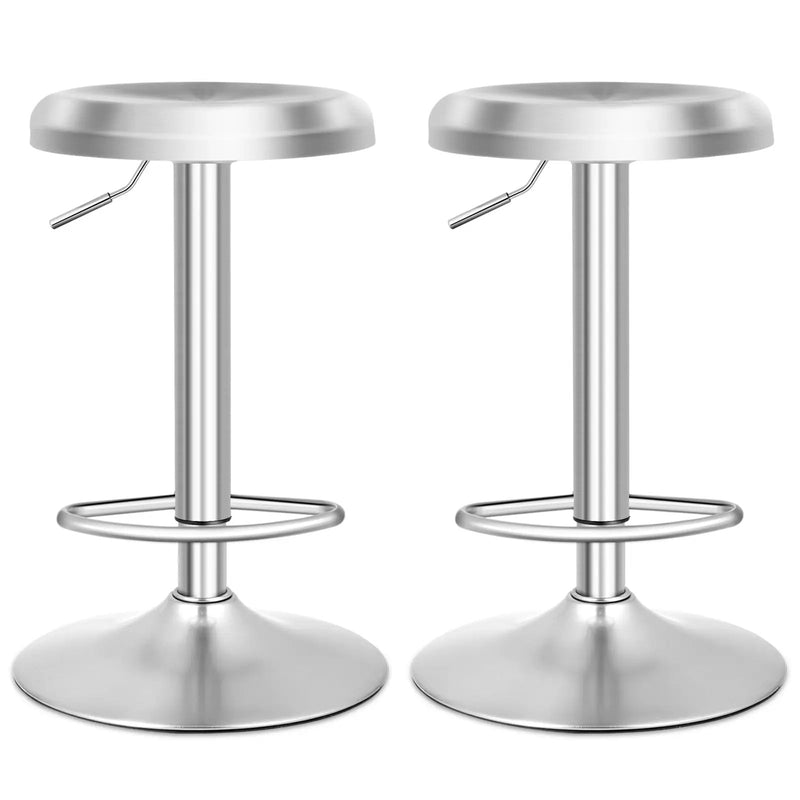 Modern Swivel Adjustable Height Bar Stool with Footrest for Pub Bistro Kitchen Dining by DirectDeals