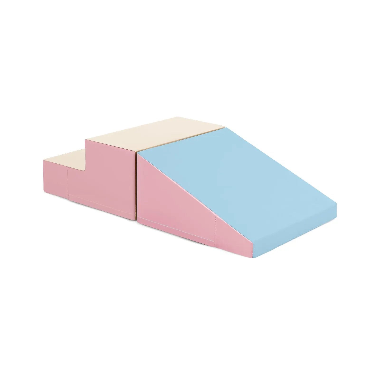 2-Piece Step and Slide Climber for Infants and Toddlers Baby Soft Play Set Foam Blocks-Pink & Blue by DirectDeals