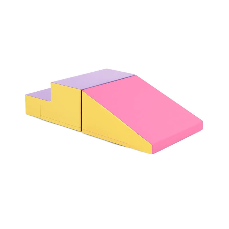 2-Piece Step and Slide Climber for Infants and Toddlers Baby Soft Play Set Foam Blocks-Yellow by DirectDeals