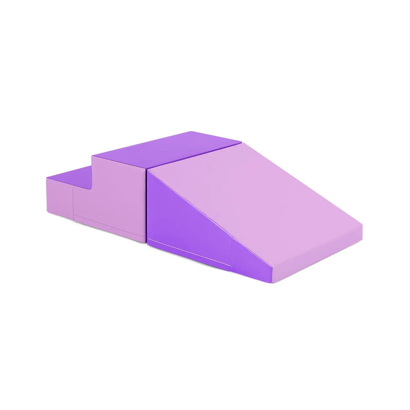 2-Piece Step and Slide Climber for Infants and Toddlers Baby Soft Play Set Foam Blocks-Purple by DirectDeals