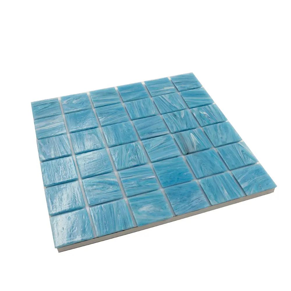 Sky Blue 12x12 Glossy Uniform square Glass Mosaic Tile (10 pack, 10 sq ft/case) by Apollo Tile