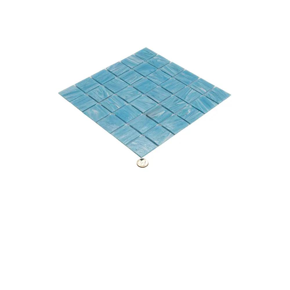 Sky Blue 12x12 Glossy Uniform square Glass Mosaic Tile (10 pack, 10 sq ft/case) by Apollo Tile
