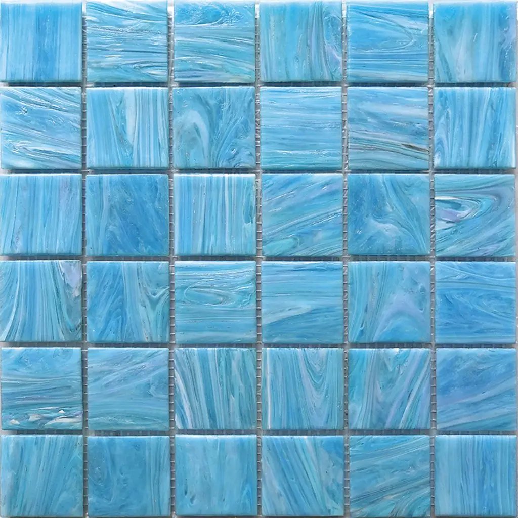 Sky Blue 12x12 Glossy Uniform square Glass Mosaic Tile (10 pack, 10 sq ft/case) by Apollo Tile