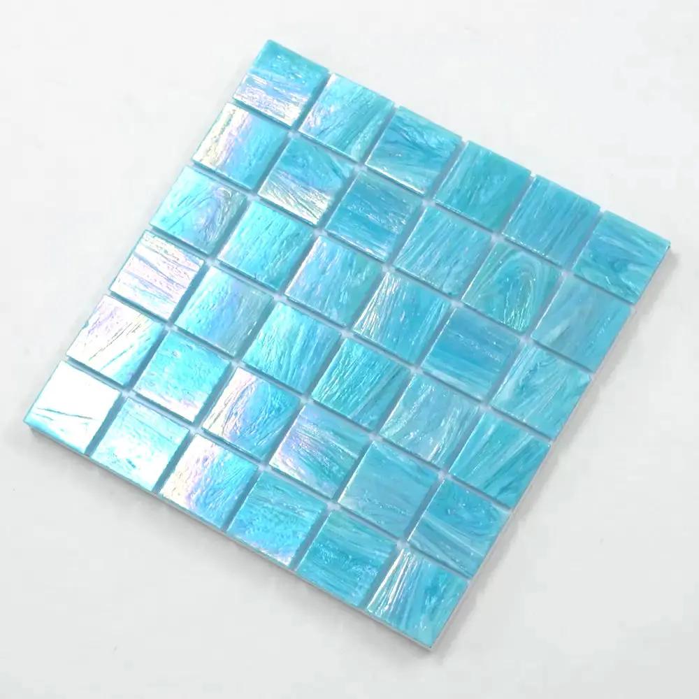 Sky Blue 12x12 Glossy Uniform square Glass Mosaic Tile (10 pack, 10 sq ft/case) by Apollo Tile