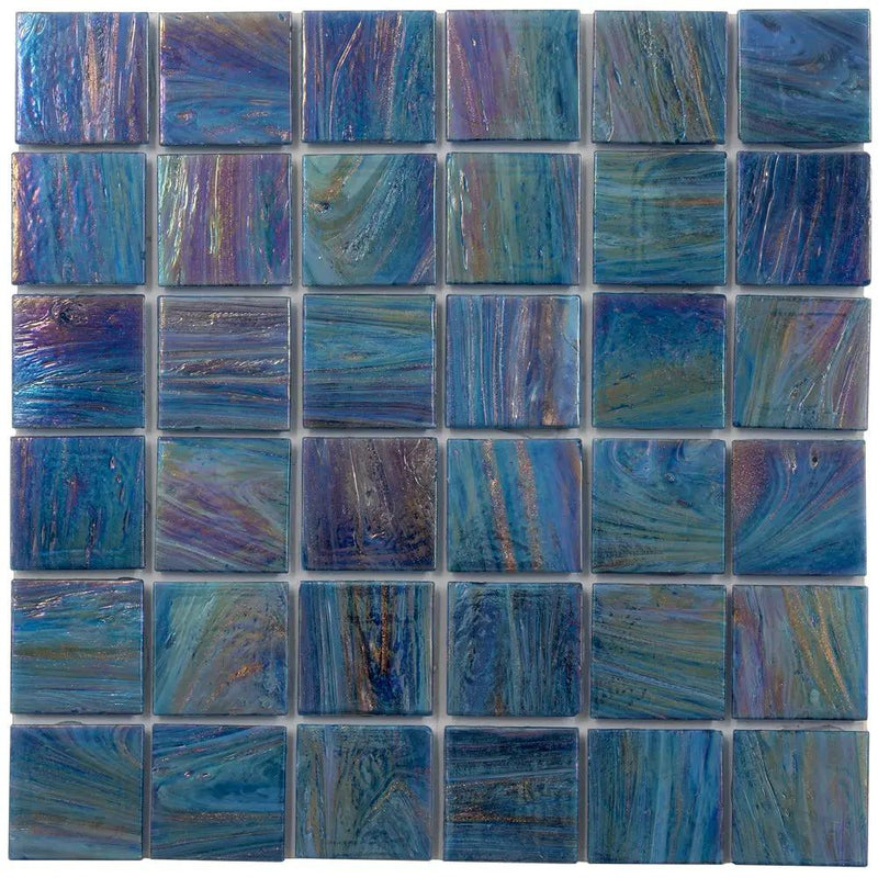 Midnight Blue 12x12 Glossy Uniform square Glass Mosaic Tile (10 pack, 10 sq ft/case) by Apollo Tile