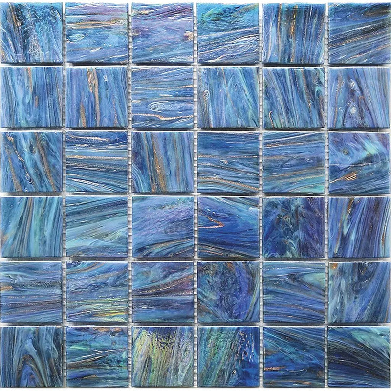 Midnight Blue 12x12 Glossy Uniform square Glass Mosaic Tile (10 pack, 10 sq ft/case) by Apollo Tile