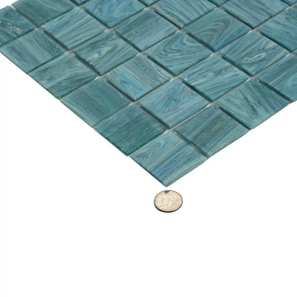Yale Blue 12x12 Glossy Uniform square Glass Mosaic Tile (10 pack, 10 sq ft/case) by Apollo Tile