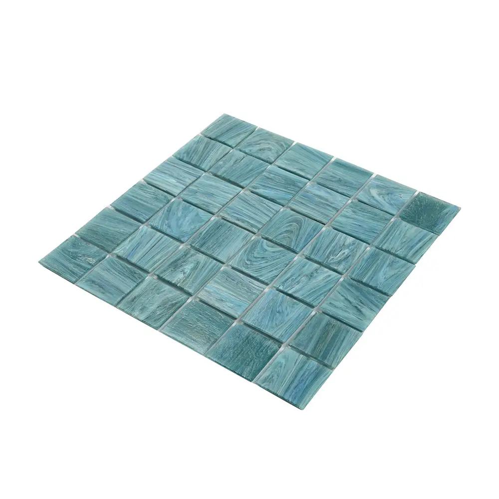 Yale Blue 12x12 Glossy Uniform square Glass Mosaic Tile (10 pack, 10 sq ft/case) by Apollo Tile