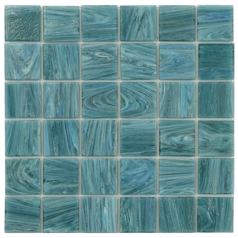 Yale Blue 12x12 Glossy Uniform square Glass Mosaic Tile (10 pack, 10 sq ft/case) by Apollo Tile
