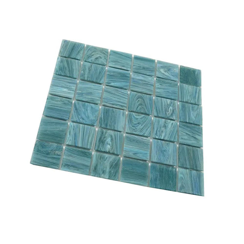 Yale Blue 12x12 Glossy Uniform square Glass Mosaic Tile (10 pack, 10 sq ft/case) by Apollo Tile