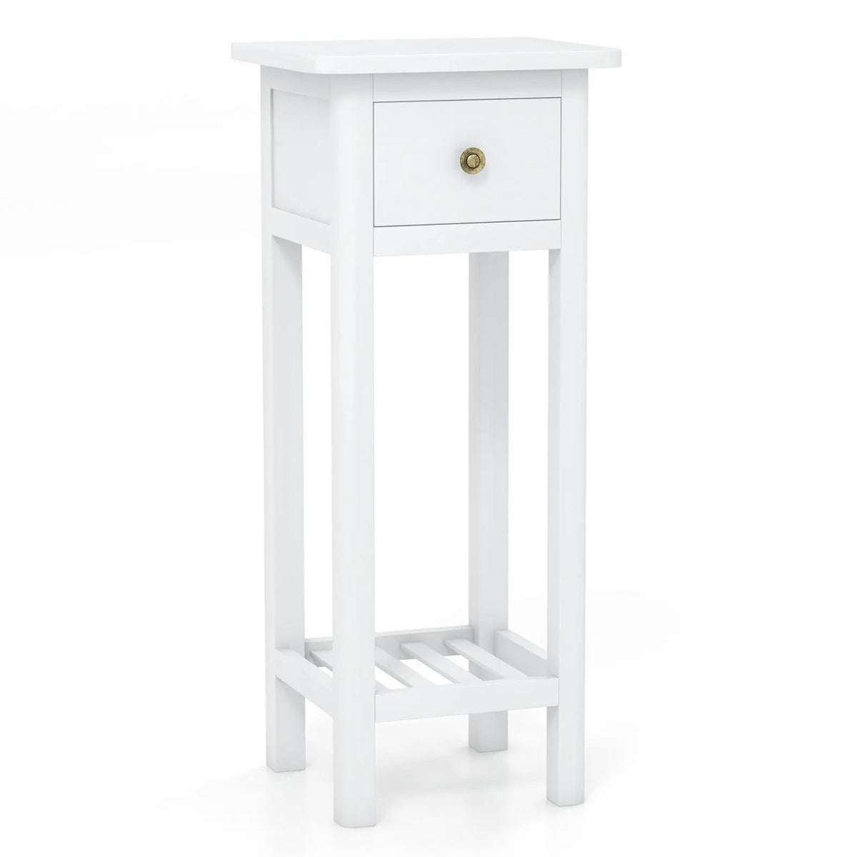 2 Tier Slim Nightstand Bedside Table with Drawer Shelf, photo 11 of 11