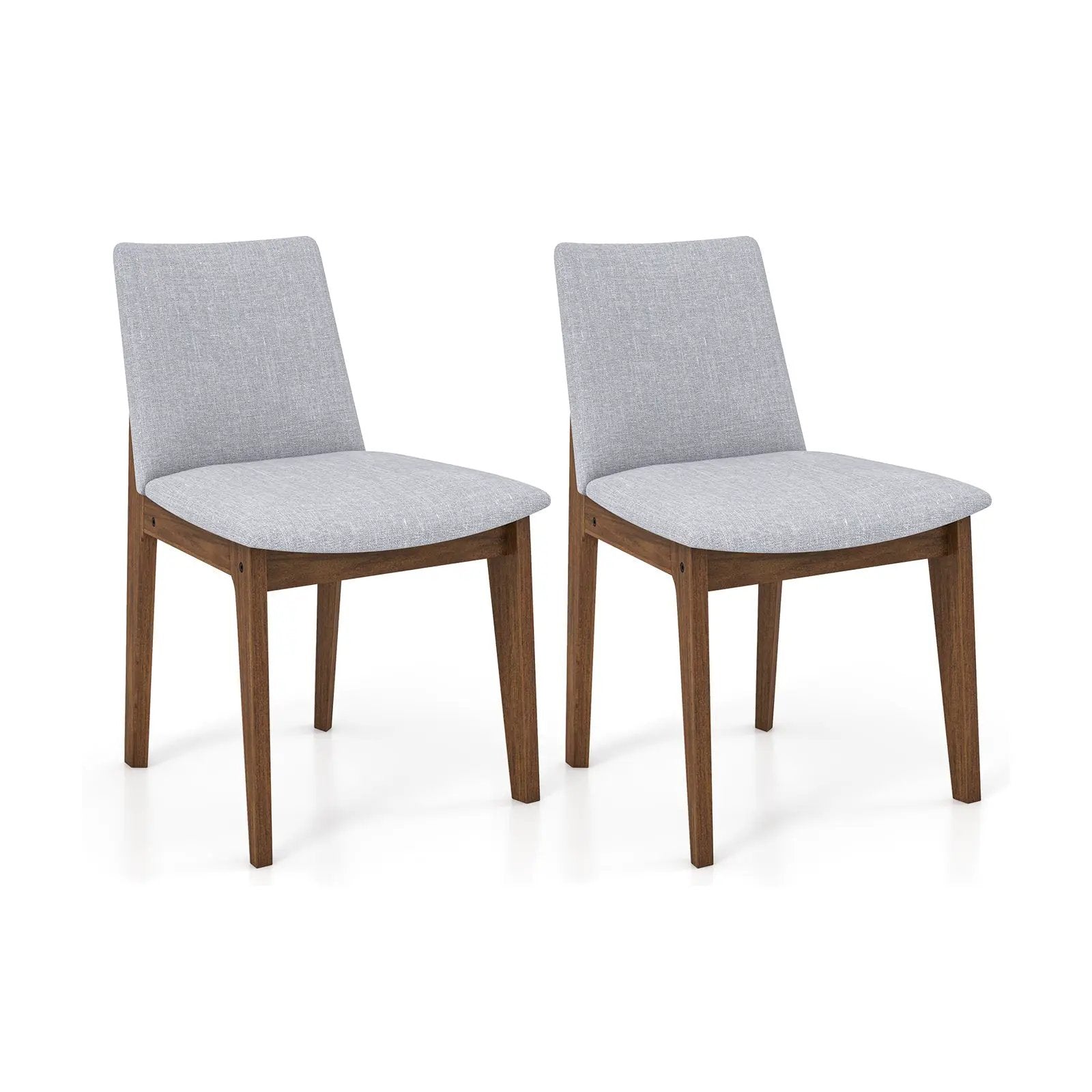 Set of 2 Wooden Dining Chairs Upholstered with High Curved Back-Walnut by DirectDeals