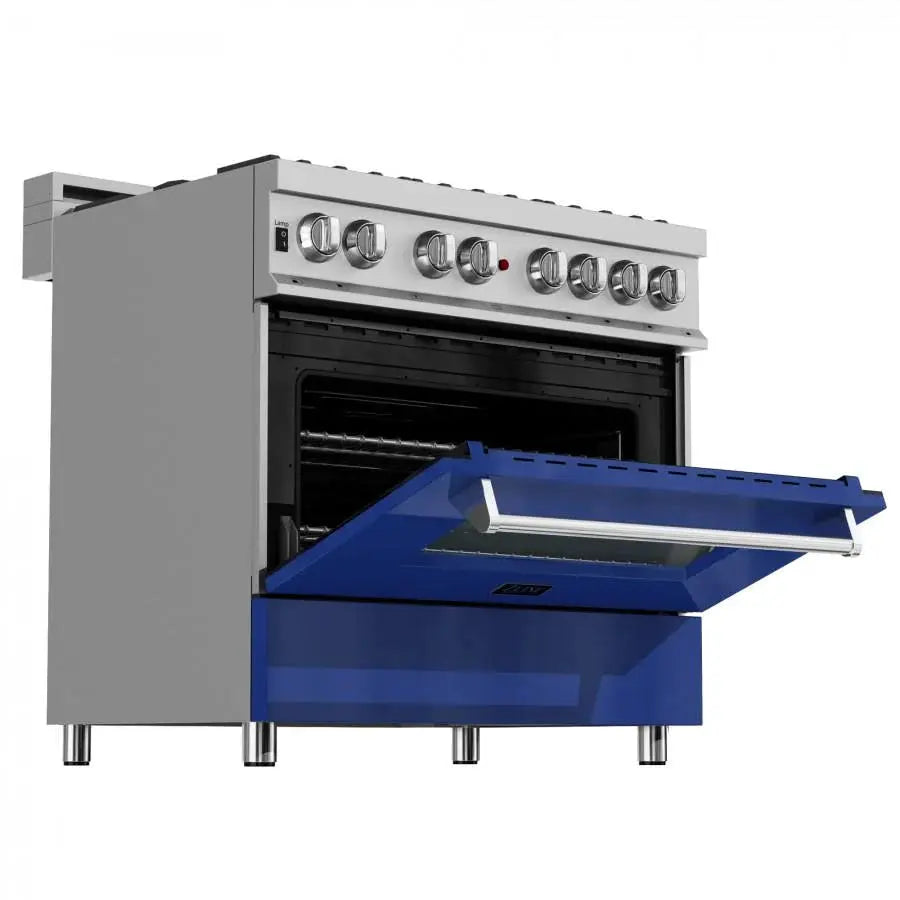 ZLINE 36" Bundle Range RAS-BG-36 & Range Hood 8654BG-36, 2KP-RASBGRH36 by Farmhouse Kitchen and Bath