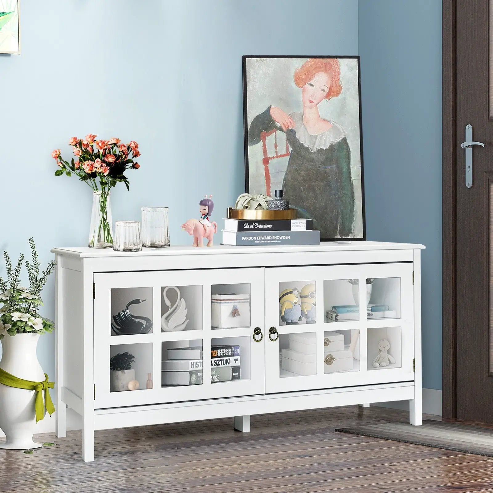 50 Inch Modern Wood Large TV Stand Entertainment Center for TV by DirectDeals